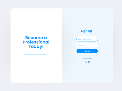 Professionals Website — Sign Up Page Design — UI UX branding figma fiverr freelancer graphic design hero section login page remote section design signup page ui ui design uiux upwork ux ux design web design web page website design website page