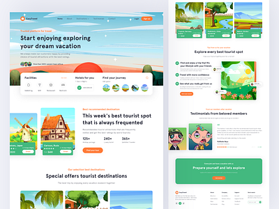 Landing Page - Travel Agency adventure agency destination explore flight app holiday homepage illustration journey landing page landscape travel travel agency travel app travelling trip ui design ux design vacation website