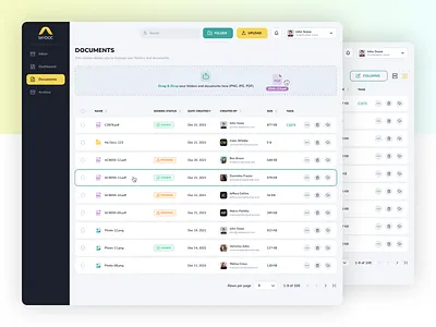 Document Management Web App clean design clean ui dashboard digital digital agency document management interface platform saas ui ux