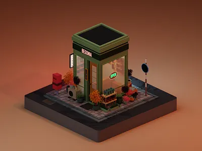 Flower Shop 3dartwork blender blender3d blender3dart blenderartist blendercommunity cgart cgartist cycles design gameaaset gamedesign gamedev illustration lowpoly lowpolyart plants