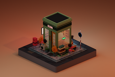 Flower Shop 3dartwork blender blender3d blender3dart blenderartist blendercommunity cgart cgartist cycles design gameaaset gamedesign gamedev illustration lowpoly lowpolyart plants