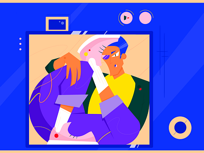 IN FRAME 2d abstract art art direction blue camera colors construction design frame illustration