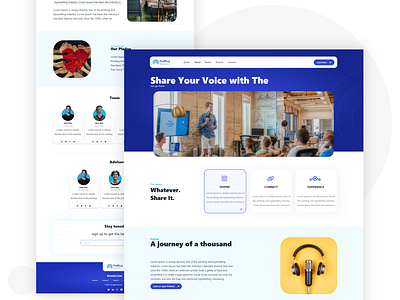 PodBlog - Website Design UI blog branding design flat podcast ui uiux ux web