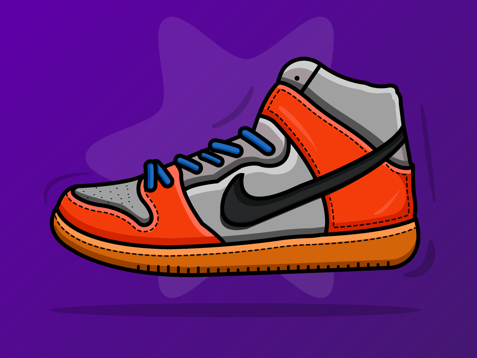 easy nike shoe drawing