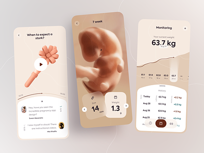 Pregnancy App Concept app baby chedule design doctor health healthcare ios maternity medical mobile mother parents patient pregnancy pregnant tracking ui ux