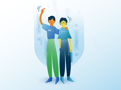 Waving Illustration blue campaigns design drawing glasses gradient graphic design hello hi illustration illustrator people vector waving