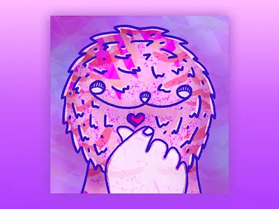 Heart Fingers character illustration kids nft