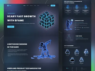 Blockchain Landing page about blockchain crypto cryptocurrency design home landing landing page nft nft market nft marketplace nft web team token trend ui uidesign uiux web design website