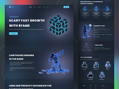 Blockchain Landing page about blockchain crypto cryptocurrency design home landing landing page nft nft market nft marketplace nft web team token trend ui uidesign uiux web design website