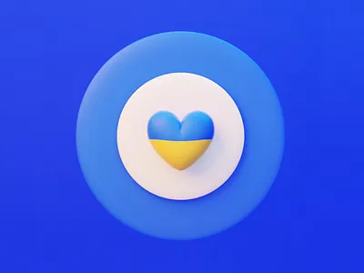#StandWithUkraine 3d 3dmodelling android apple blender blue cycles flag heart illustration ios macos nowar productivity readdle standwithukraine stopwar ukraine yellow