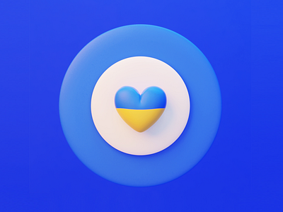 #StandWithUkraine 3d 3dmodelling android apple blender blue cycles flag heart illustration ios macos nowar productivity readdle standwithukraine stopwar ukraine yellow