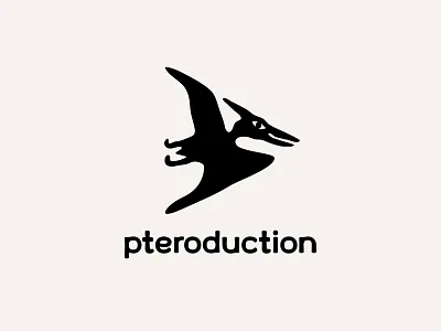 Video production studio logo branding bw camera design editing filming filmmaking graphic design identity ink logo logotype mark movie moviemaking play button pterodactyl typography video production