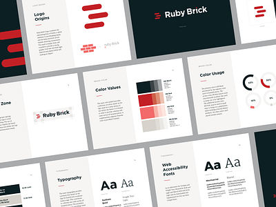 Ruby Brick: brand package atlanta brand guide brand identity brand package branding branding design bricks business cards content creators copy editing digital content digital design female female led logo logo design logo mark modern design print design woman owned