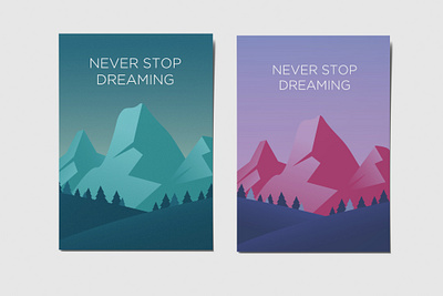 Mountains vector drawing phrase