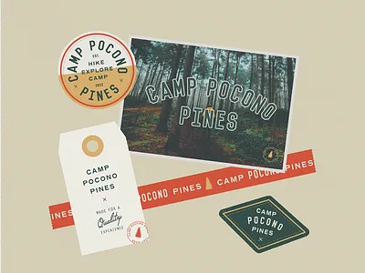 Camp Pocono Pines airbnb banner branding cabin camp cottage female logos lynx outdoors philadelphia woman woods