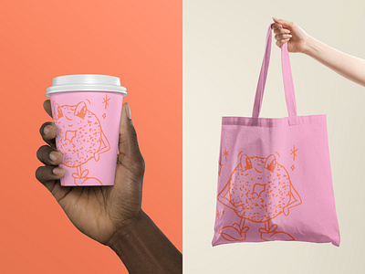 Merch Design, Tote Bag, Coffee Cup, | The Bagel Shack bagel bagel shop beach vibes brand identity brand marks brand presentation branding cartoon coffee cup coffee shop design graphic design illustration logo merch packaging design pink restaurant submark tote bag