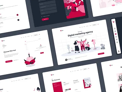 Zeo Agency Landing Page UI Design icon illustration interface design landing page logo ui