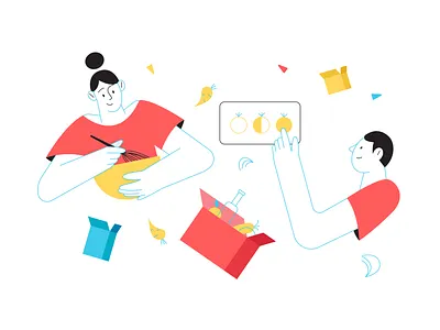 Meal kit delivery character characterdesign cooking delivery design flat food girl illustration illustrator meal minimal vector vectorart web illustration website illustration