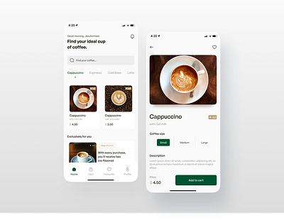 Coffee Delivery App app design coffee coffee app ui mobile app design mobile ui ui ux design ui design