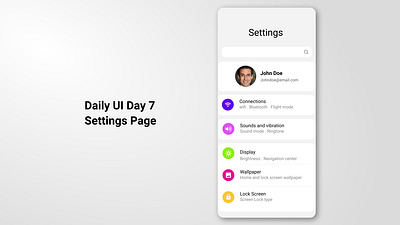 Daily UI Day 7 | Settings page app daily ui settings ui ux wifi