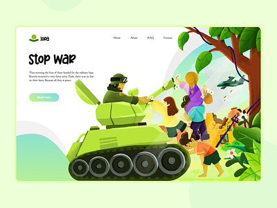 Reading Illustration for Landing Page army book brush children children book design illustration kids landing page palestine peace read reading stop war typography ui ukraina war website