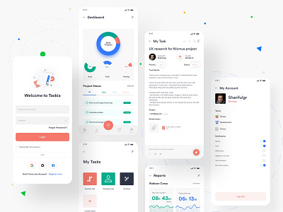 Project management app design app design app screen app screens app ux business business app business web app flat design mobile app design mobile app ui modern app professional design project management screens splash screen ui design ui designer ux design ux designer web app