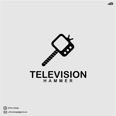 TELEVISION HAMMER LOGO COMBINATIONS 3d animation apparel brand brand mark branding company design dualmeaning graphic design icon illustration lettering logo logo combinations motion graphics top design top logo ui usa