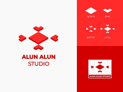 ALUN ALUN STUDIO - Game Studio Logo brand identity design game logo logo design logodesign logos logotype red studio