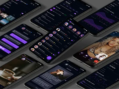 Quirky Social Messaging App Design appdesign cleanui darktheme figma minimaldesign mobileappui mobileui moderndesign ui uidesign uiux user interface