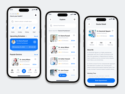 Doctor Consultation App app appdesign clinic design doctor doctor app doctor consultation health health app healthcare ios medical medical app medtech mobile app design telemedicine ui ui8 uikit uxdesign