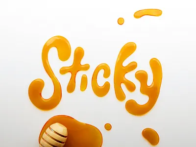 Sticky 3d custom type design graphic design render type