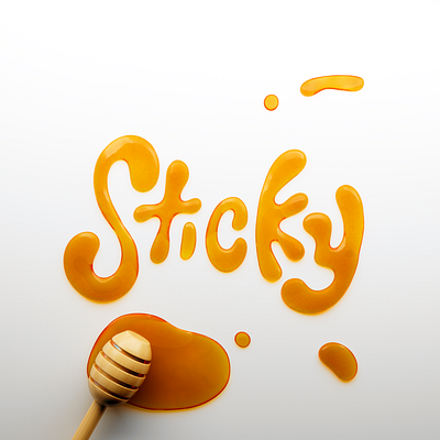 Sticky 3d custom type design graphic design render type