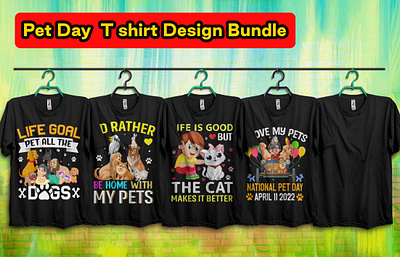🐕🐱Pet Day T Shirt Design Bundle🐕🐱