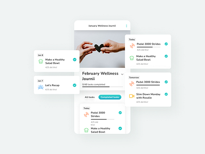 Curated Fitness Journey | B2C Fitness Mobile App app b2b cards components fitness fitness journey health app ui ui design