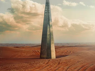 Oasis Tower desert digital art photo manipulation photoshop surreal tower