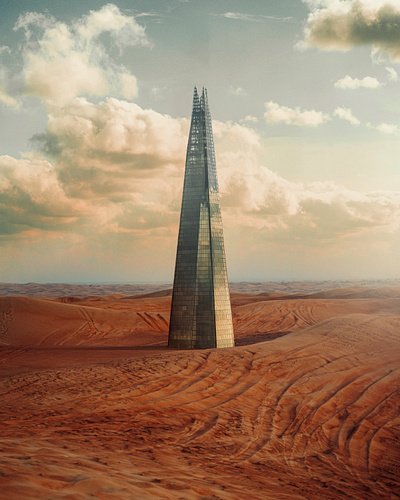 Oasis Tower desert digital art photo manipulation photoshop surreal tower