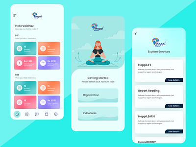 Mental Health Mobile App Design app design application design branding illustration mental health mental health app mentalhealth mindfulness mobile app design psychology ui ui design uiux ux