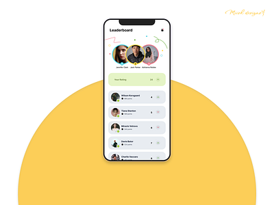 Leaderboard Design 019 appdesign colors dailyui dailyui019 dailyuichallenge day019 design leaderboard leaderboard design ui uidesign