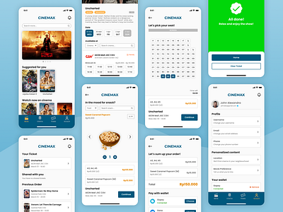 Cinema Booking Apps! accessible adobe xd booking branding cinema colorful concept design figma logo minimalist mobile mobile apps movie snack ui ui design uiux ux wcag