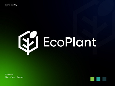 EcoPlant brand identity branding eco logo ecommerce garden logo green logo identity plant logo tree logo