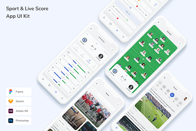 Sport & Live Score App UI Kit app design football game golf live score score sport sport score ui ui design ui kit ux