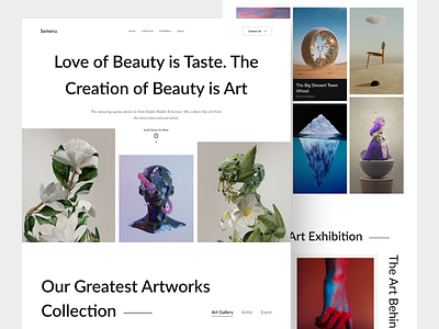 Semeru - Art Gallery Landing Page art art exhibition art gallery artist artistic clean design event exhibition gallery landing page minimalist museum uidesign web design website design