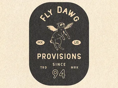 Fly Dawg Provisions branding illustration logo vector