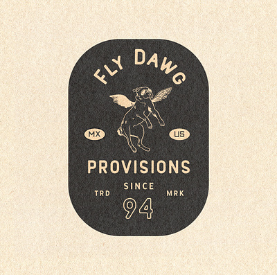 Fly Dawg Provisions branding illustration logo vector