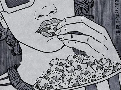 Crispy / Inktober 21 artwork digital illustration gtraphics illustration illustration art illustrator inktober movie theatre pop corn