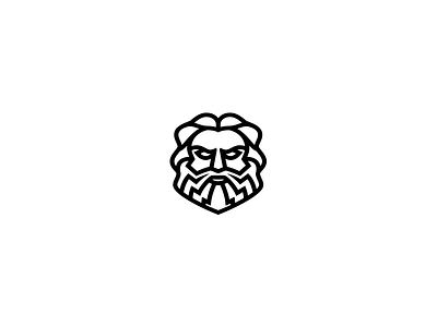 Zeus barbershop beard character god lightning logo logotype man minimalism zeus