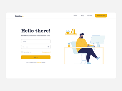 family.io - login form design form graphic design ui webdesign