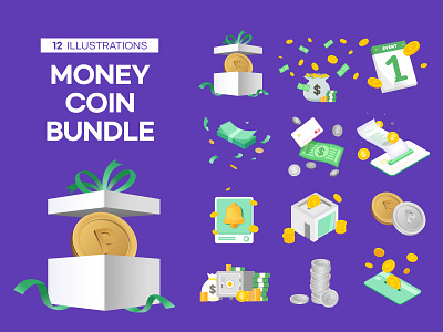 MONEY COIN BUNDLE bank bank source calendal card cash cash source coin coin source coupon design event event coupon event illustration event source firecracker graphic design illustration object points promotion