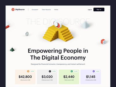 DigiSource Website Design 3d 3d art clean dailyui design digital product flat graphic design icon landing page minimal product ui web webdesign website