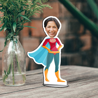 Personalized Super Mom Caricature 3d caricature design designer gifts graphic design illustration personalised gifts photo super mom vector